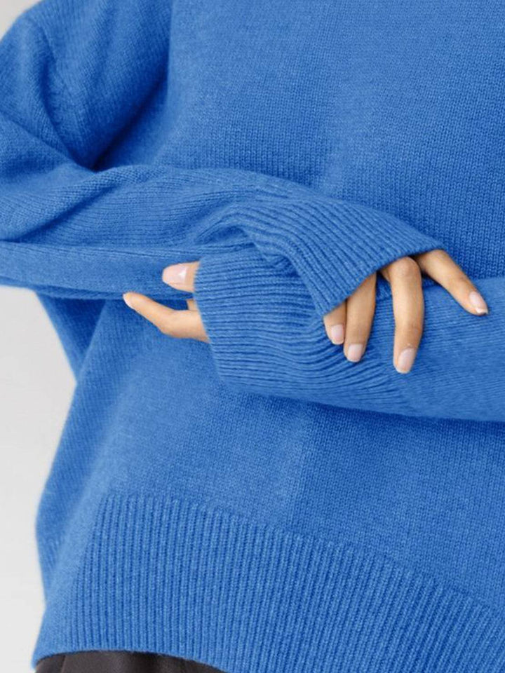 Oversized Crew Neck Knit Sweater
