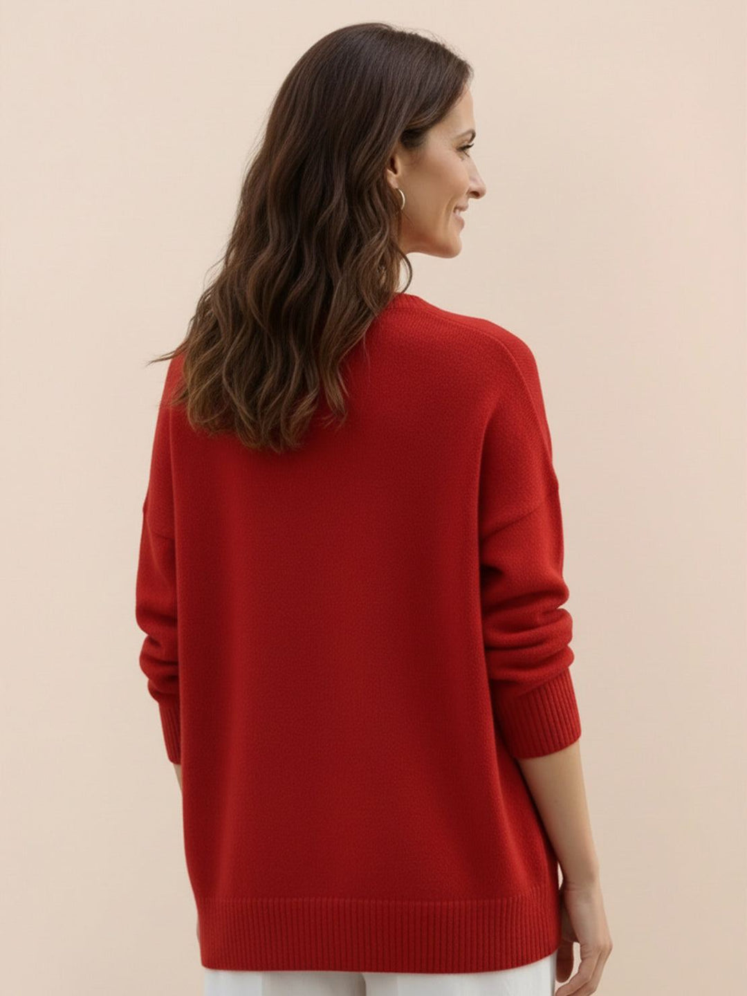 Oversized Crew Neck Knit Sweater