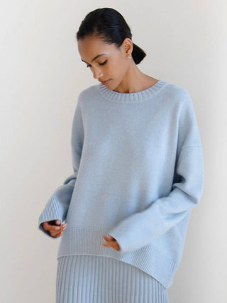 Oversized Crew Neck Knit Sweater