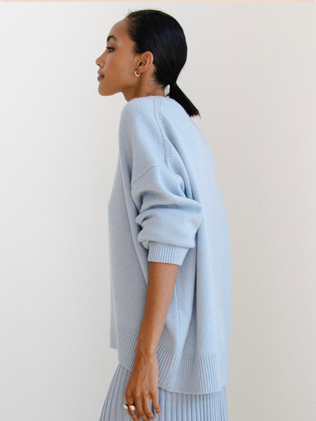 Oversized Crew Neck Knit Sweater