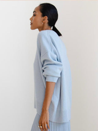 Oversized Crew Neck Knit Sweater
