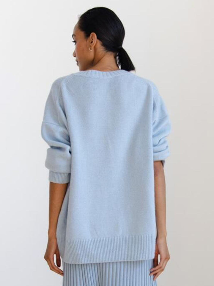 Oversized Crew Neck Knit Sweater