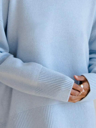 Oversized Crew Neck Knit Sweater