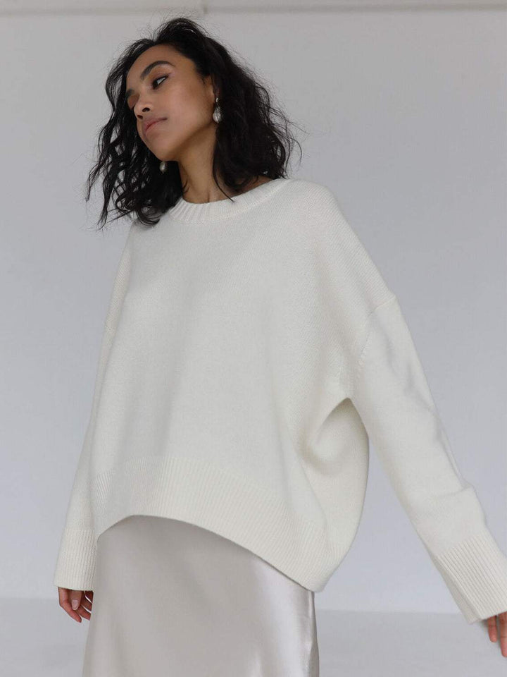 Oversized Crew Neck Knit Sweater