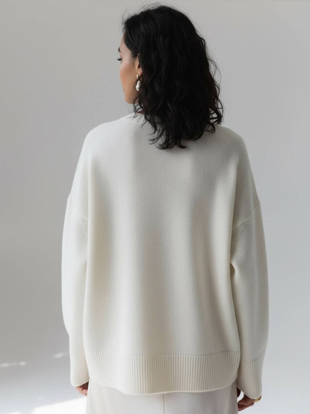Oversized Crew Neck Knit Sweater
