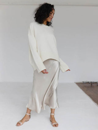 Oversized Crew Neck Knit Sweater
