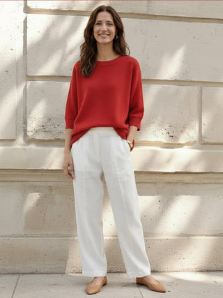 Oversized Crew Neck Knit Sweater