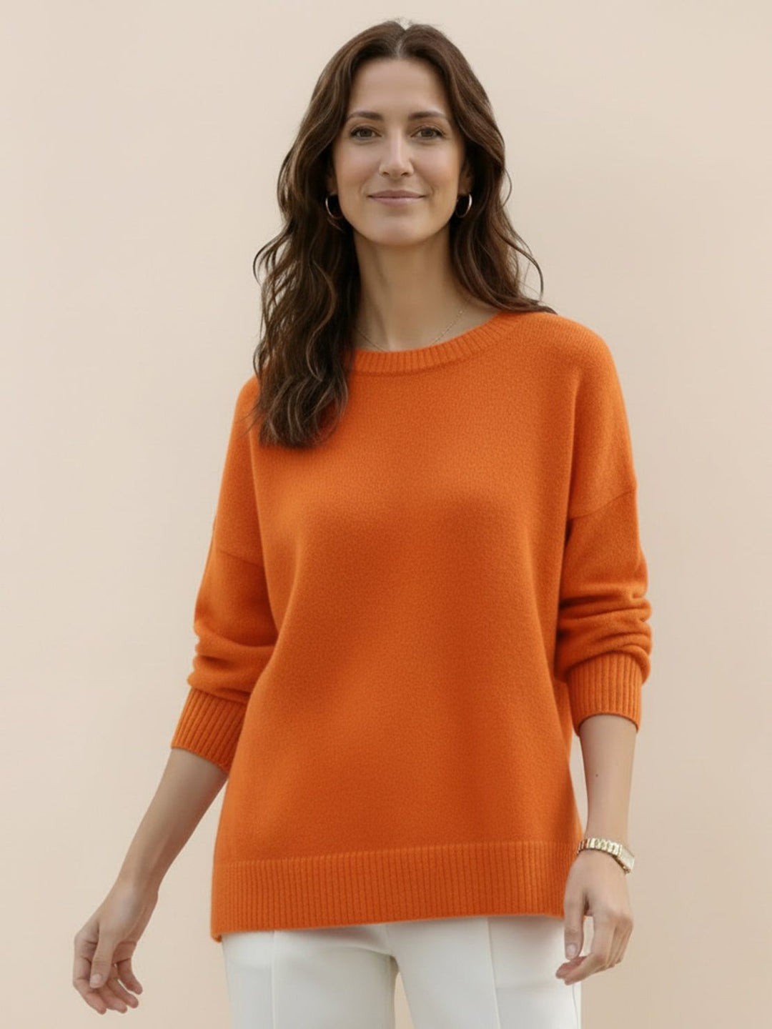 Oversized Crew Neck Knit Sweater