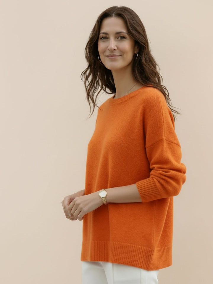 Oversized Crew Neck Knit Sweater