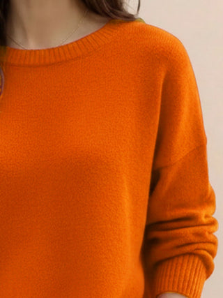 Oversized Crew Neck Knit Sweater