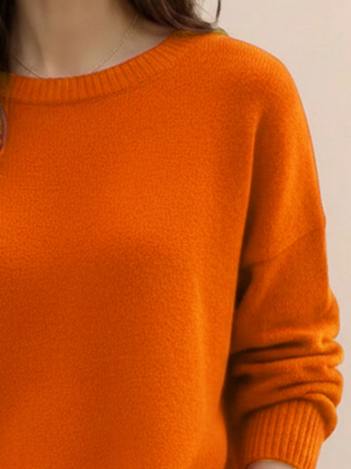 Oversized Crew Neck Knit Sweater