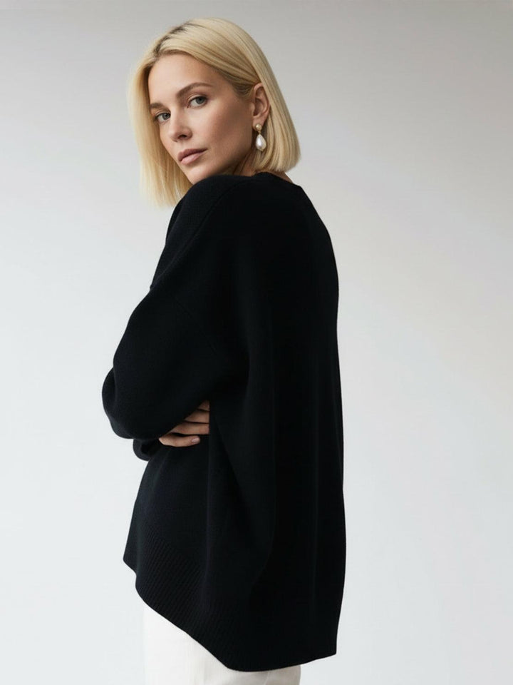 Oversized Crew Neck Knit Sweater