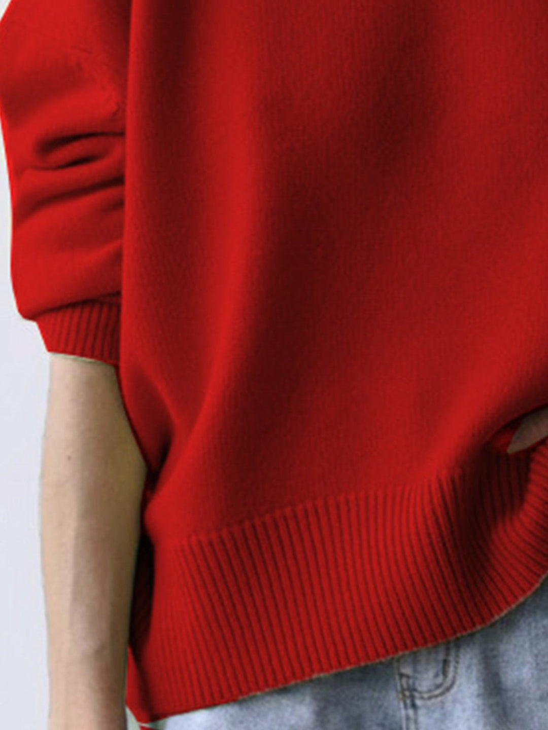 Oversized Crew Neck Knit Sweater