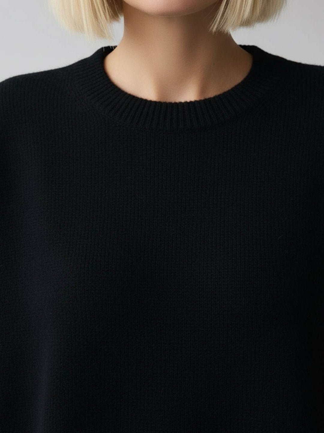 Oversized Crew Neck Knit Sweater
