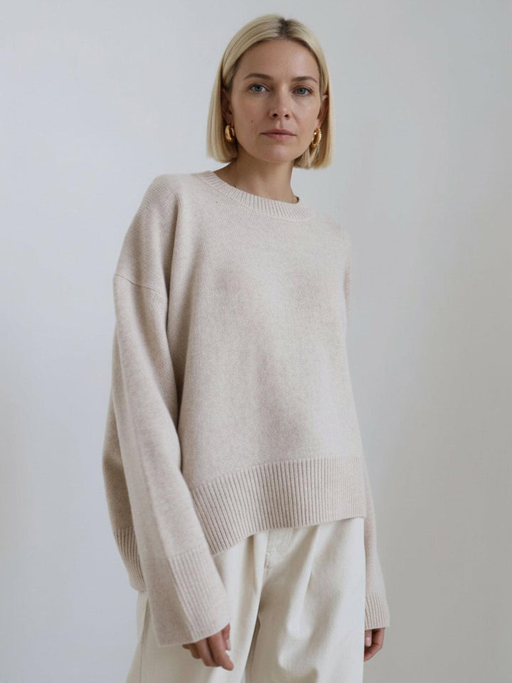 Oversized Crew Neck Knit Sweater