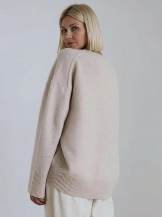 Oversized Crew Neck Knit Sweater
