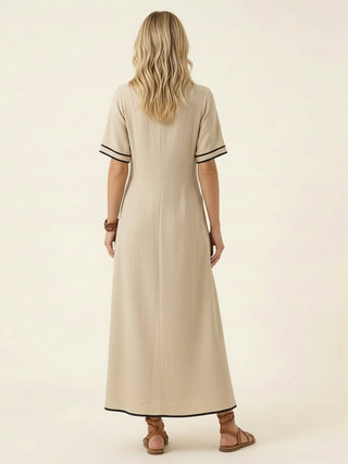 Knot-Waist Flowing Maxi Dress