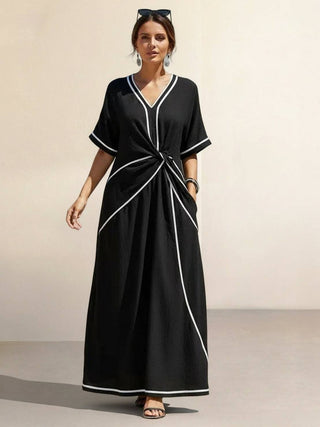 Knot-Waist Flowing Maxi Dress