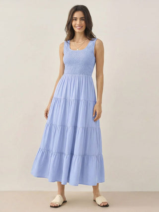 Smocked Sleeveless Maxi Dress
