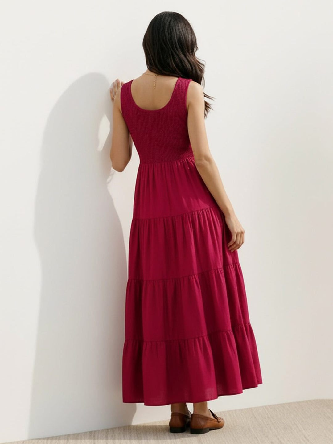 Smocked Sleeveless Maxi Dress