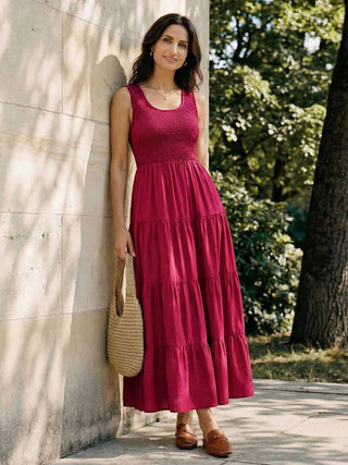 Smocked Sleeveless Maxi Dress