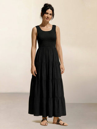 Smocked Sleeveless Maxi Dress