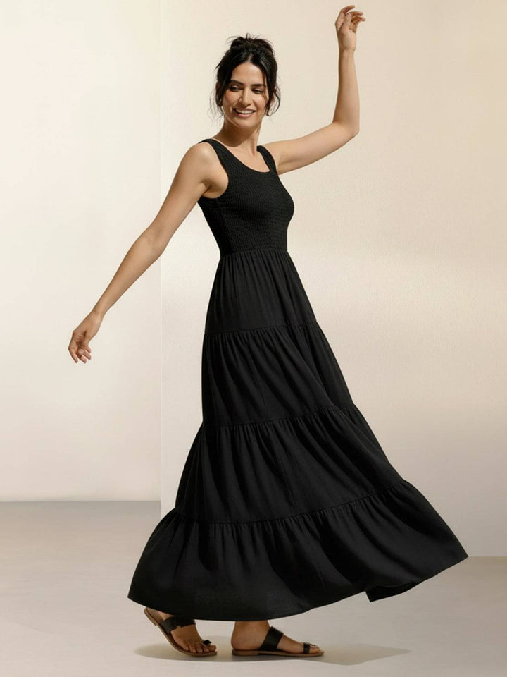 Smocked Sleeveless Maxi Dress