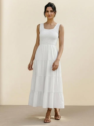Smocked Sleeveless Maxi Dress