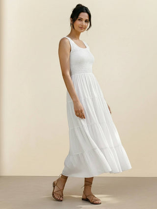 Smocked Sleeveless Maxi Dress