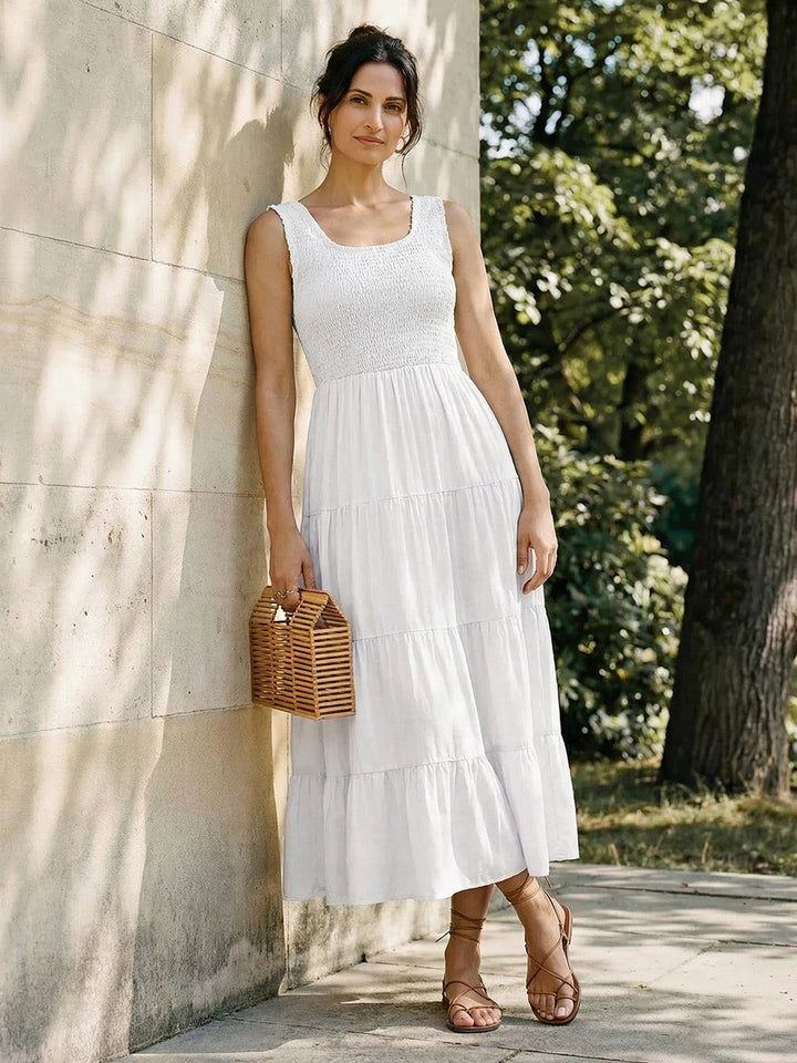 Smocked Sleeveless Maxi Dress