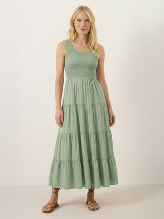 Smocked Sleeveless Maxi Dress