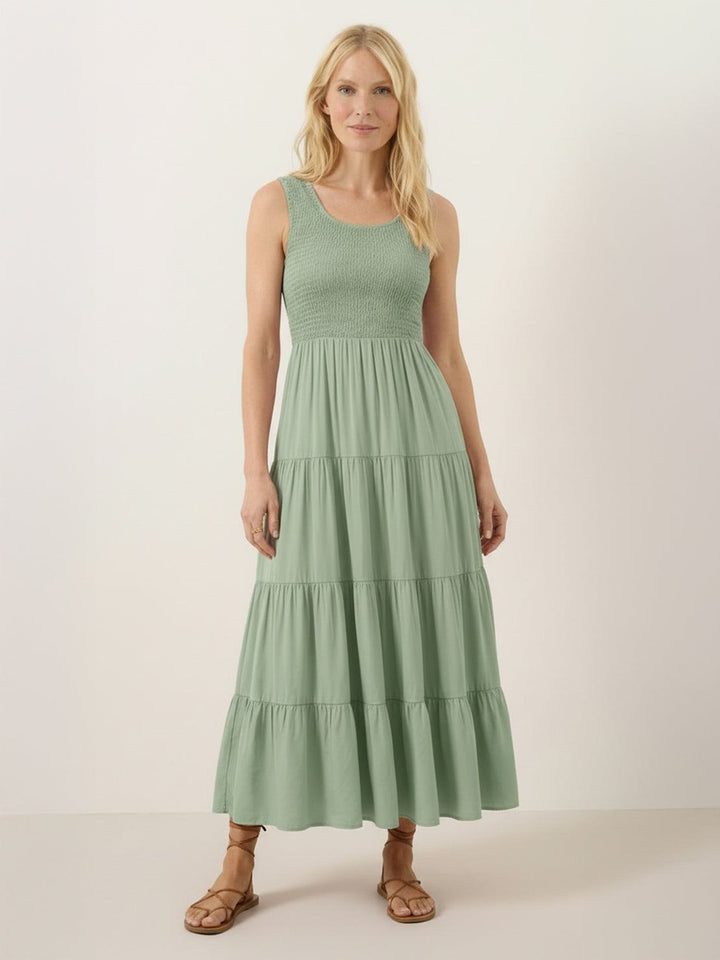 Smocked Sleeveless Maxi Dress