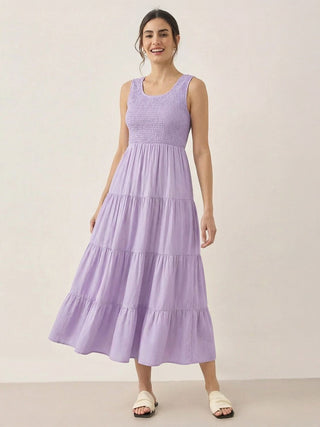 Smocked Sleeveless Maxi Dress