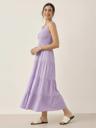 Smocked Sleeveless Maxi Dress