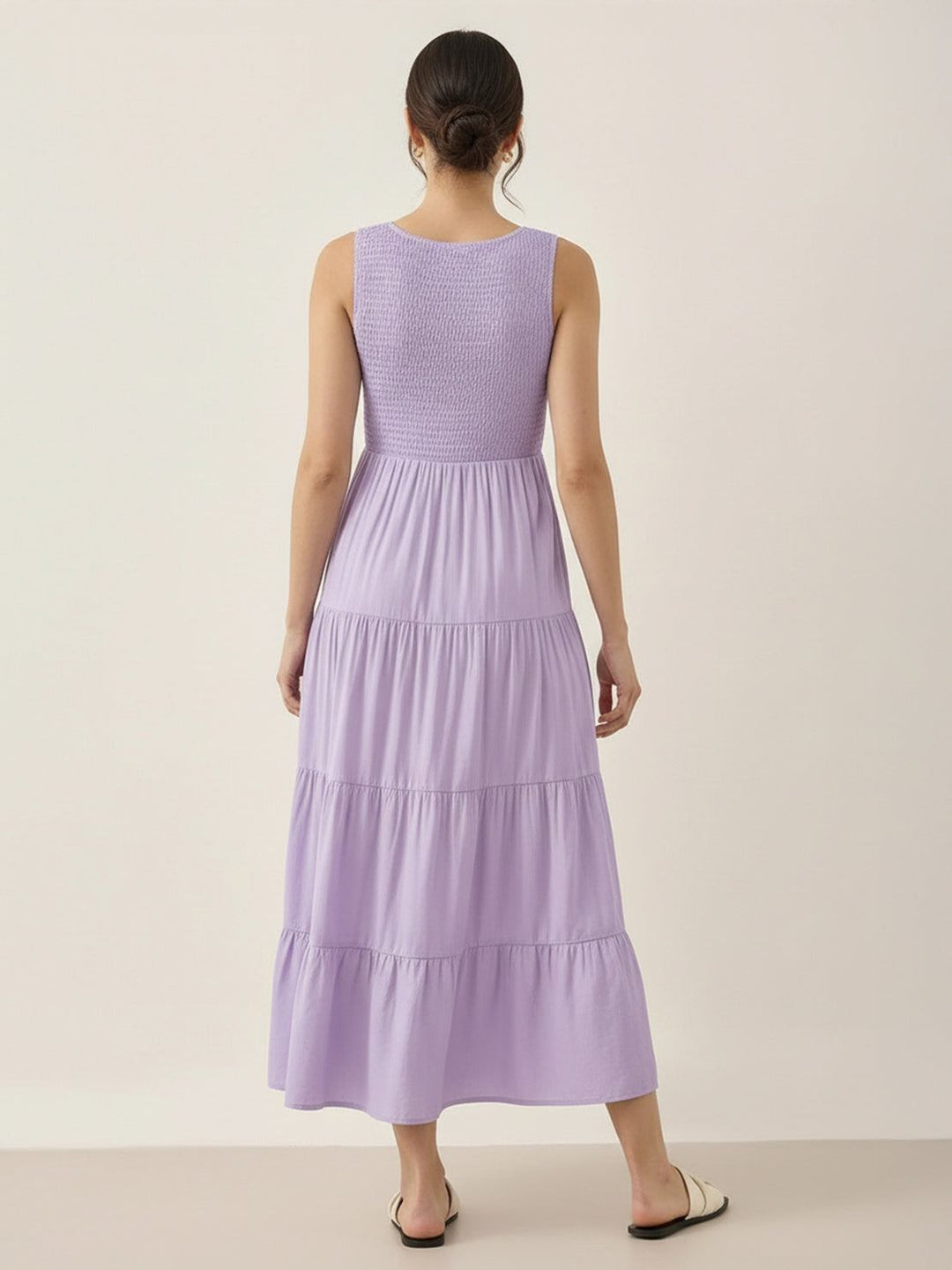 Smocked Sleeveless Maxi Dress