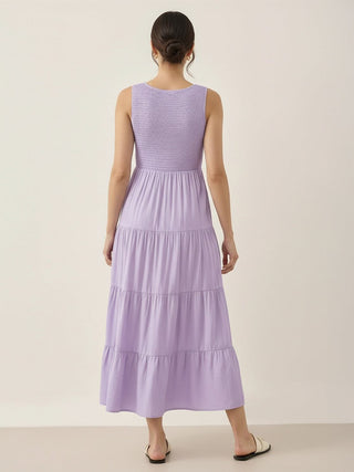 Smocked Sleeveless Maxi Dress