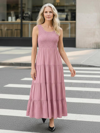 Smocked Sleeveless Maxi Dress