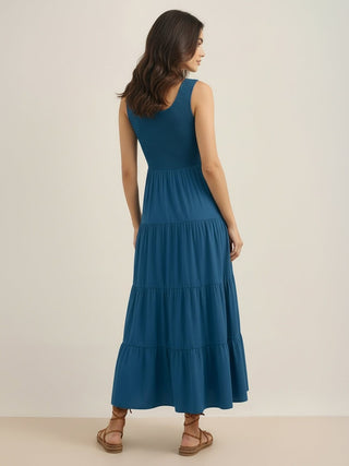 Smocked Sleeveless Maxi Dress