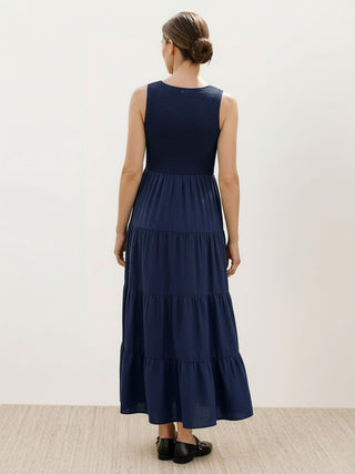 Smocked Sleeveless Maxi Dress
