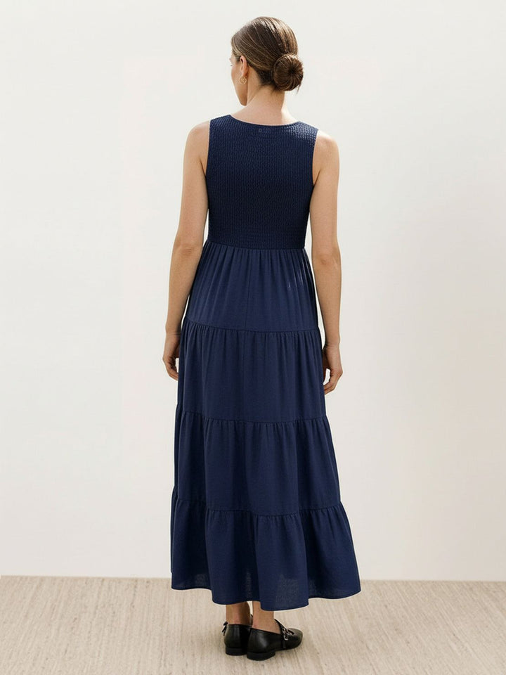 Smocked Sleeveless Maxi Dress