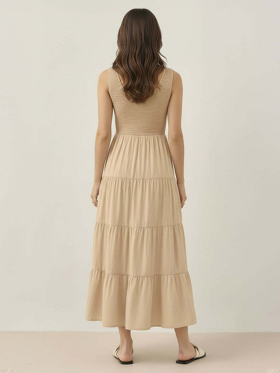 Smocked Sleeveless Maxi Dress