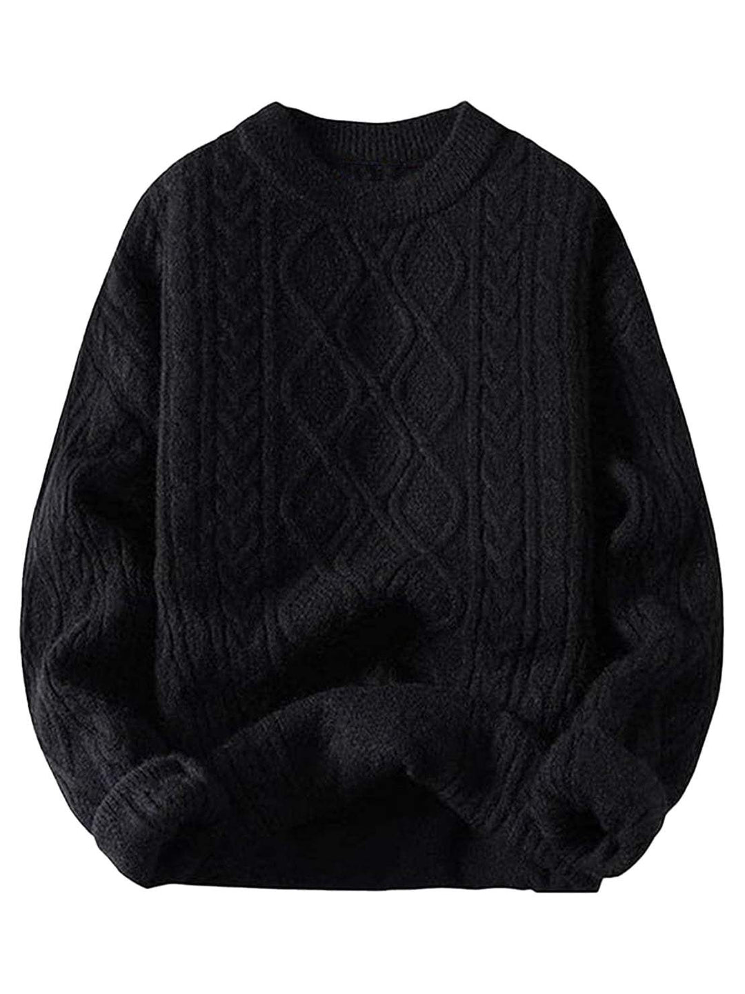 Oversized Cable-Knit Crewneck Sweater