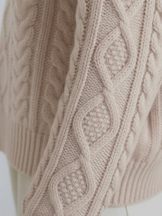 Oversized Cable-Knit Crewneck Sweater