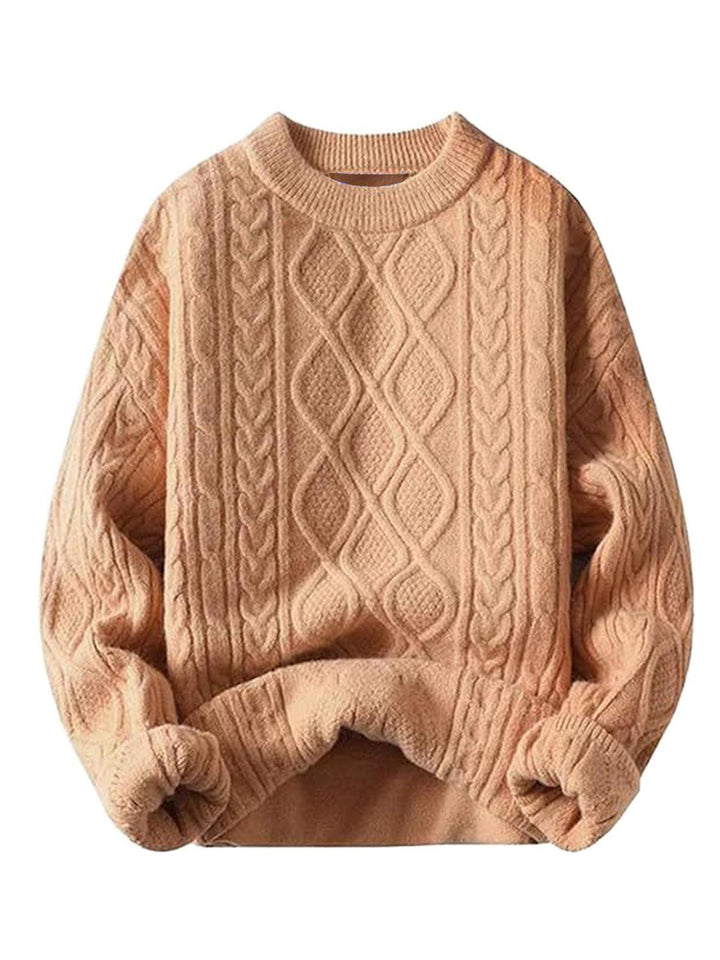 Oversized Cable-Knit Crewneck Sweater