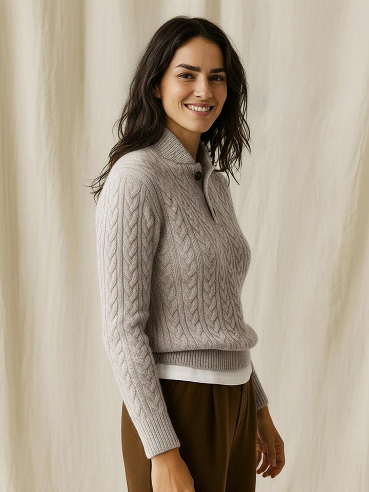 100% Wool Cable-Knit Sweater