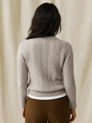 100% Wool Cable-Knit Sweater