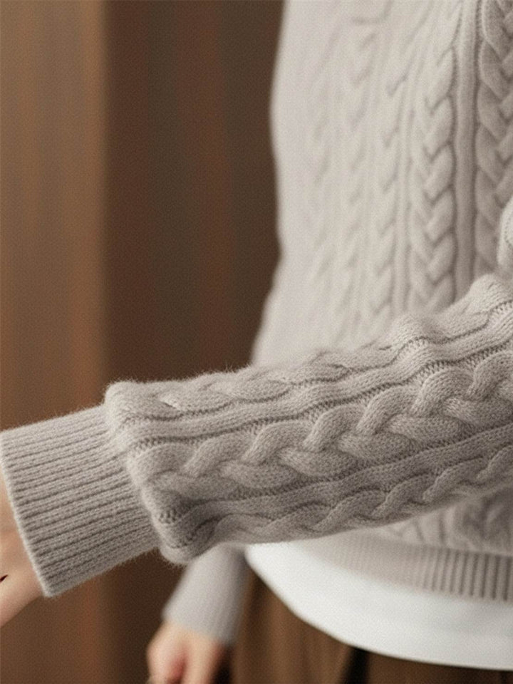 100% Wool Cable-Knit Sweater