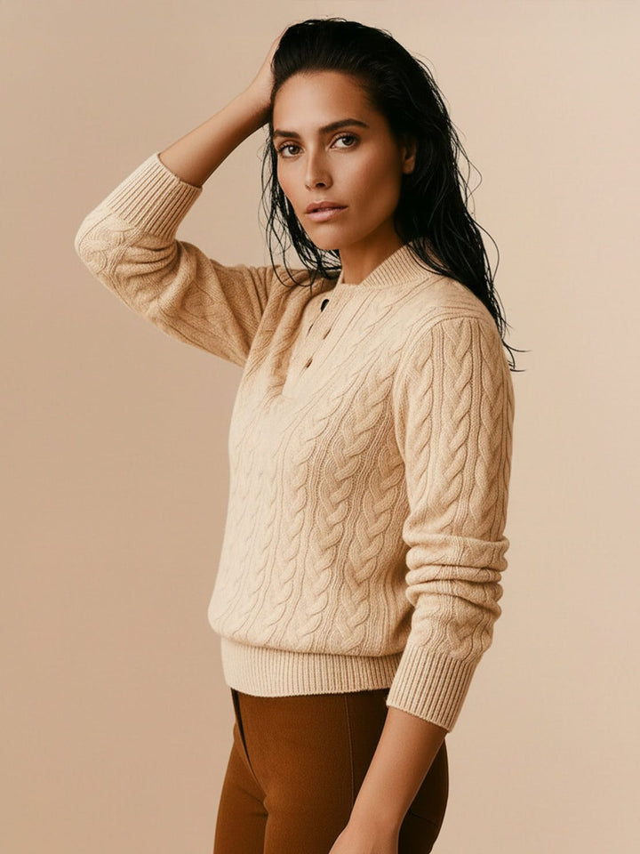 100% Wool Cable-Knit Sweater