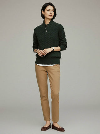 100% Wool Cable-Knit Sweater