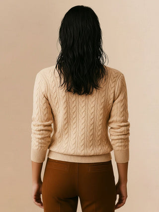 100% Wool Cable-Knit Sweater